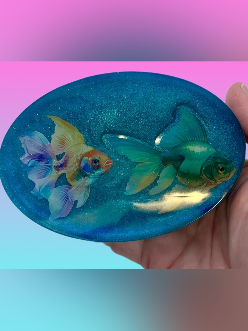 Handmade Resin Fish Glitter Soap Dish Soap Holder